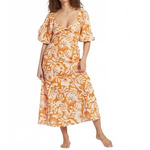 knee length dresses for ladies Billabong Women's Daybreak Midi Dress, Toasted Coconut / Medium